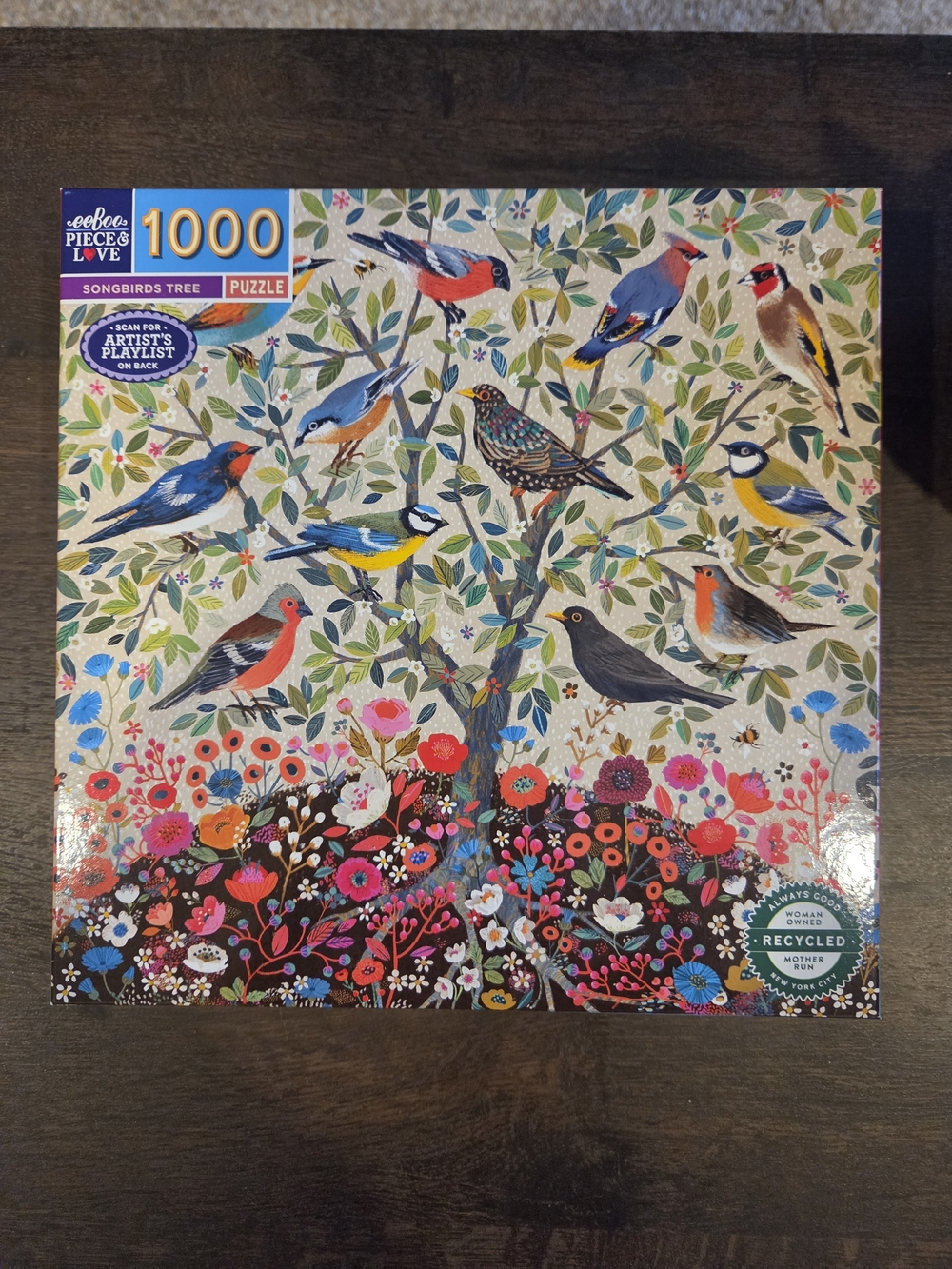 1000-Piece Songbirds Tree Puzzle - Multicolor